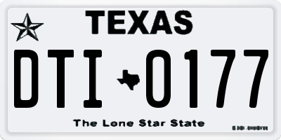 TX license plate DTI0177
