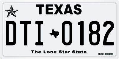 TX license plate DTI0182