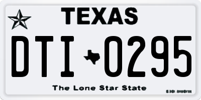 TX license plate DTI0295