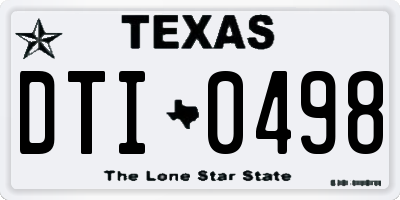 TX license plate DTI0498