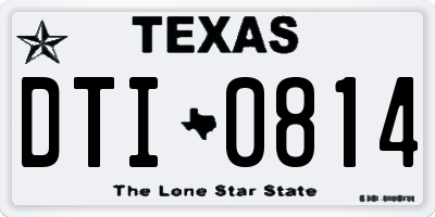 TX license plate DTI0814