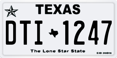 TX license plate DTI1247