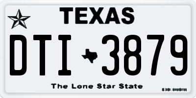 TX license plate DTI3879
