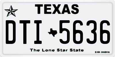 TX license plate DTI5636