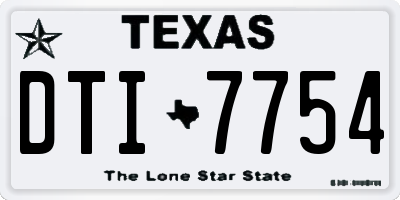 TX license plate DTI7754