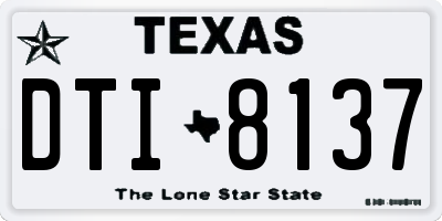 TX license plate DTI8137