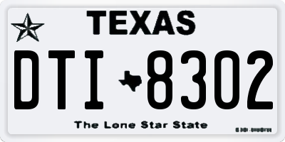 TX license plate DTI8302