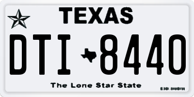 TX license plate DTI8440