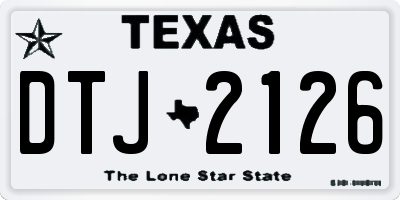 TX license plate DTJ2126