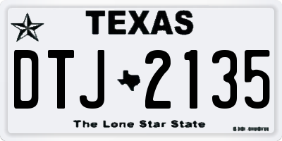 TX license plate DTJ2135
