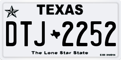 TX license plate DTJ2252