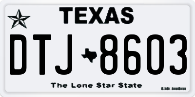 TX license plate DTJ8603