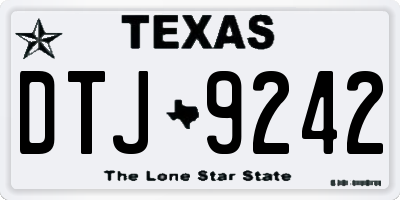 TX license plate DTJ9242