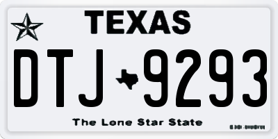 TX license plate DTJ9293