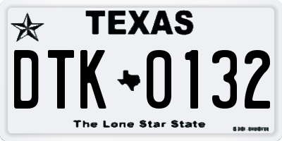 TX license plate DTK0132