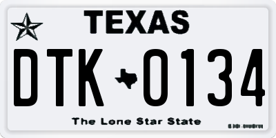 TX license plate DTK0134