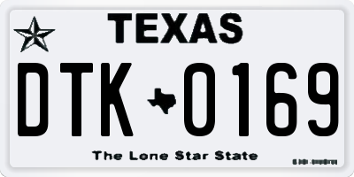 TX license plate DTK0169