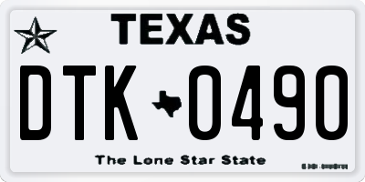 TX license plate DTK0490