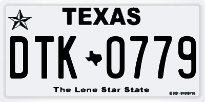 TX license plate DTK0779