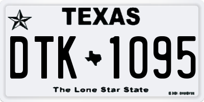 TX license plate DTK1095
