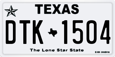 TX license plate DTK1504