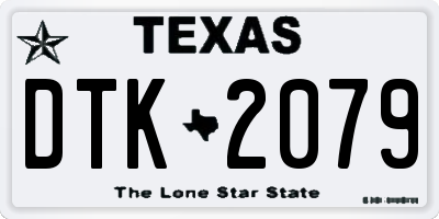 TX license plate DTK2079