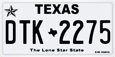 TX license plate DTK2275