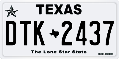 TX license plate DTK2437