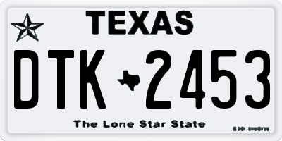 TX license plate DTK2453