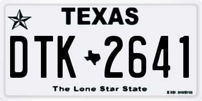 TX license plate DTK2641