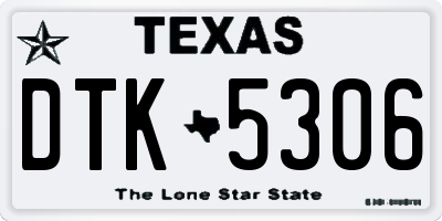 TX license plate DTK5306
