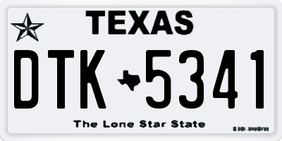 TX license plate DTK5341