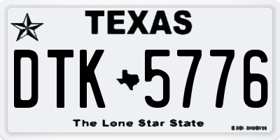 TX license plate DTK5776