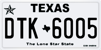 TX license plate DTK6005