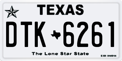 TX license plate DTK6261