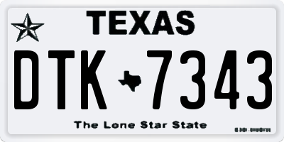 TX license plate DTK7343