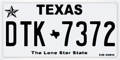 TX license plate DTK7372