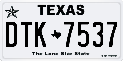 TX license plate DTK7537