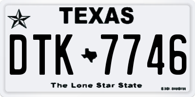 TX license plate DTK7746