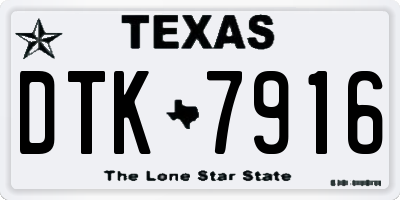 TX license plate DTK7916
