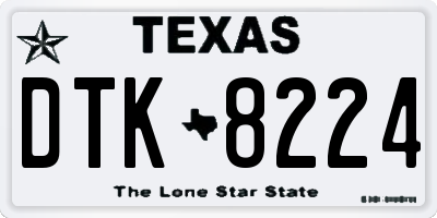 TX license plate DTK8224