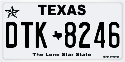 TX license plate DTK8246