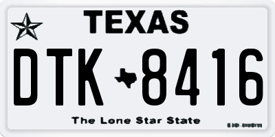 TX license plate DTK8416