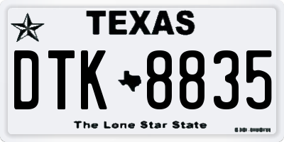 TX license plate DTK8835