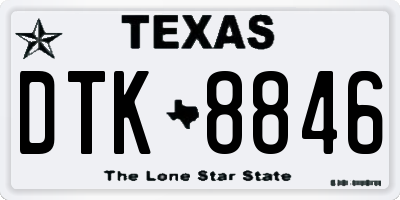 TX license plate DTK8846