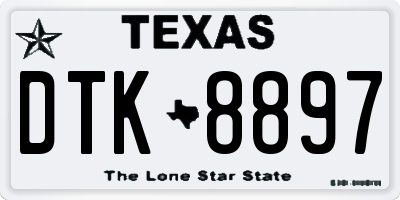 TX license plate DTK8897