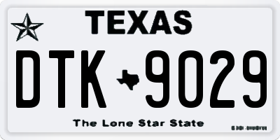 TX license plate DTK9029