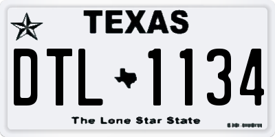 TX license plate DTL1134