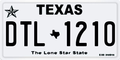 TX license plate DTL1210