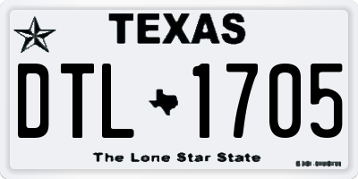 TX license plate DTL1705